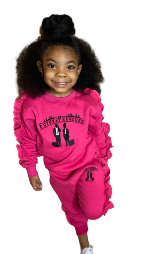 Ruffle Sleeve Sweatshirt| Girls Bubble Gum Pink