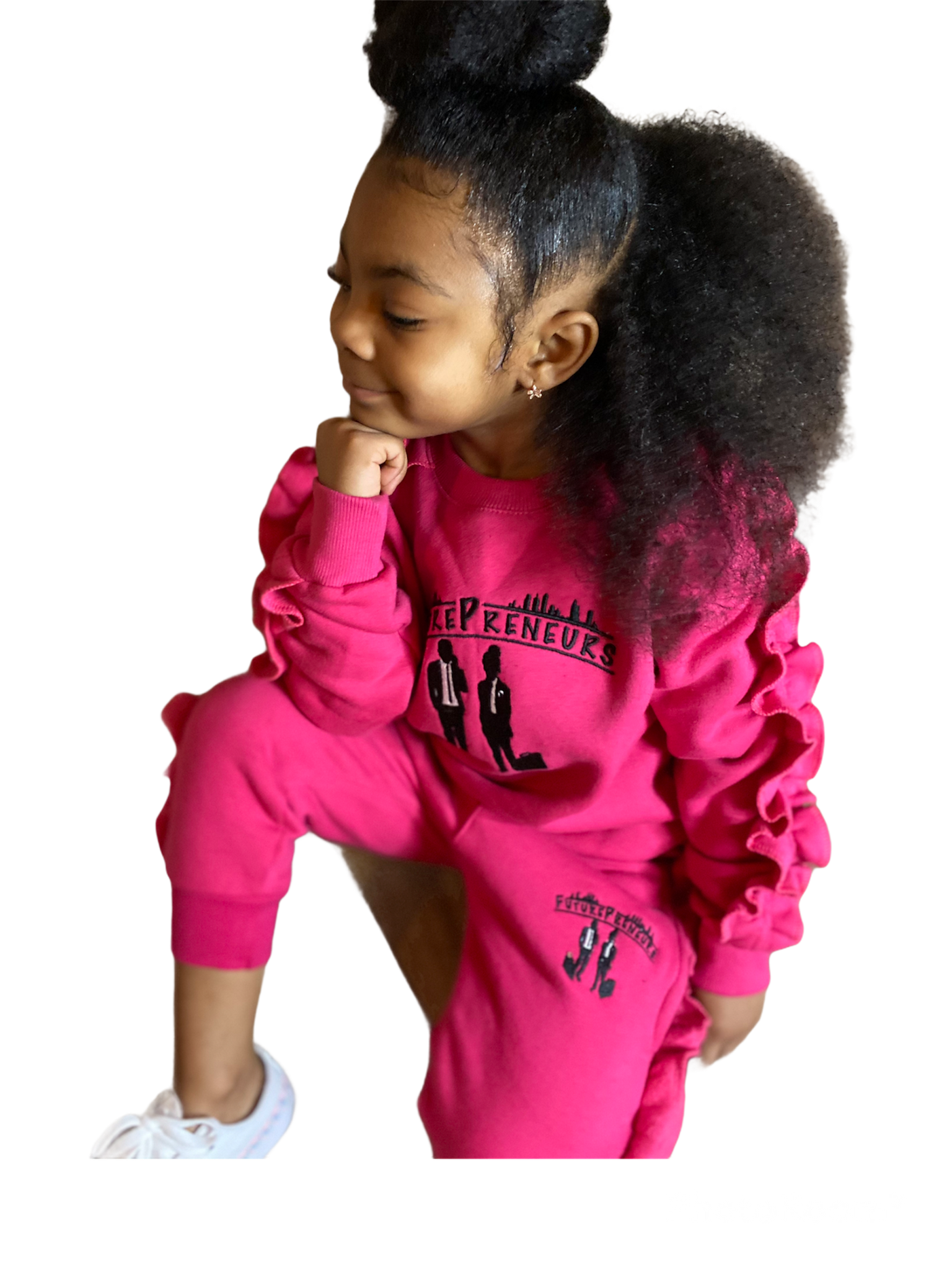 Ruffle Sleeve Sweatshirt| Girls Bubble Gum Pink