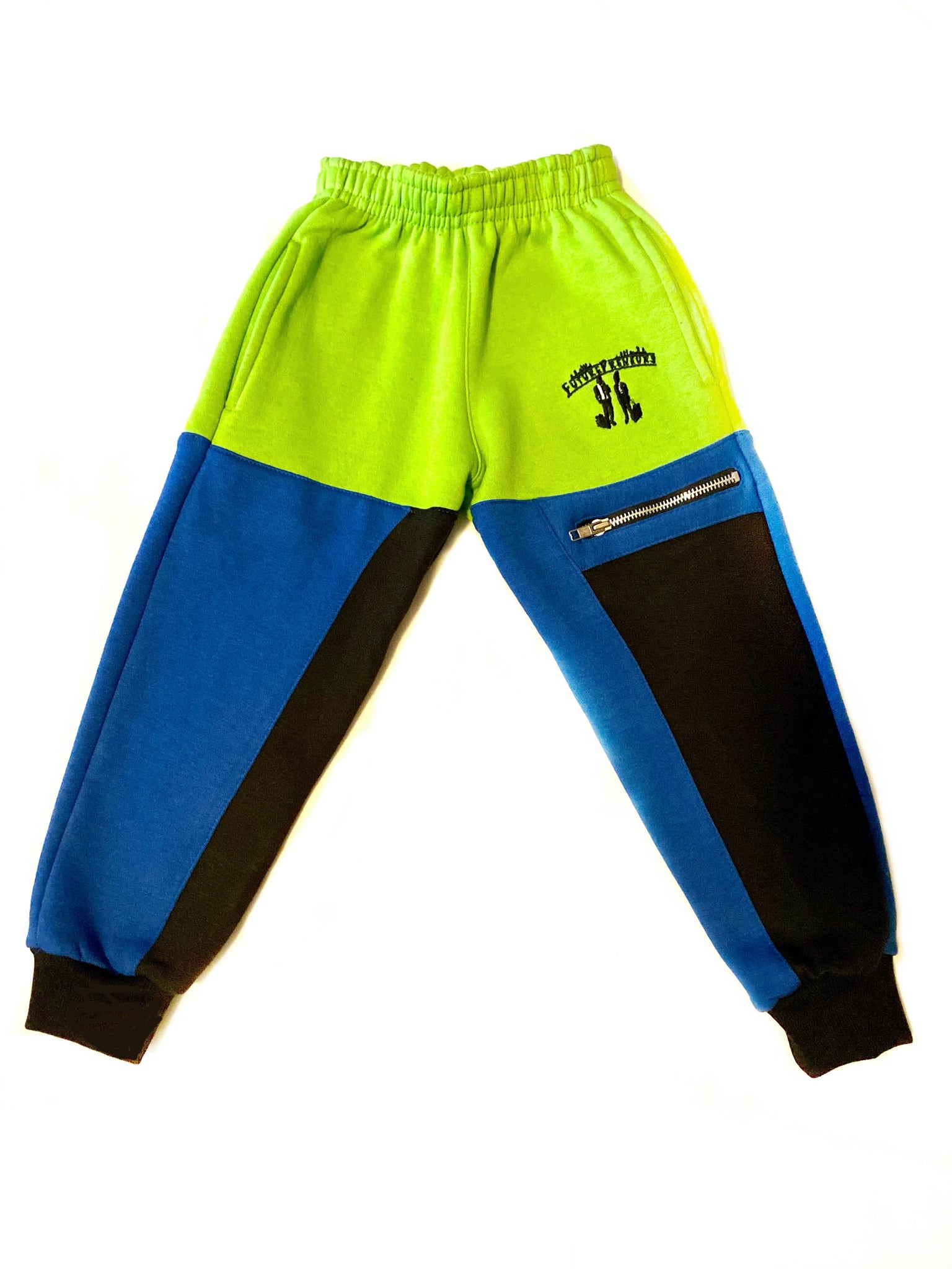 Slime Green Color Block Zip Sweatpants – Futurepreneurs