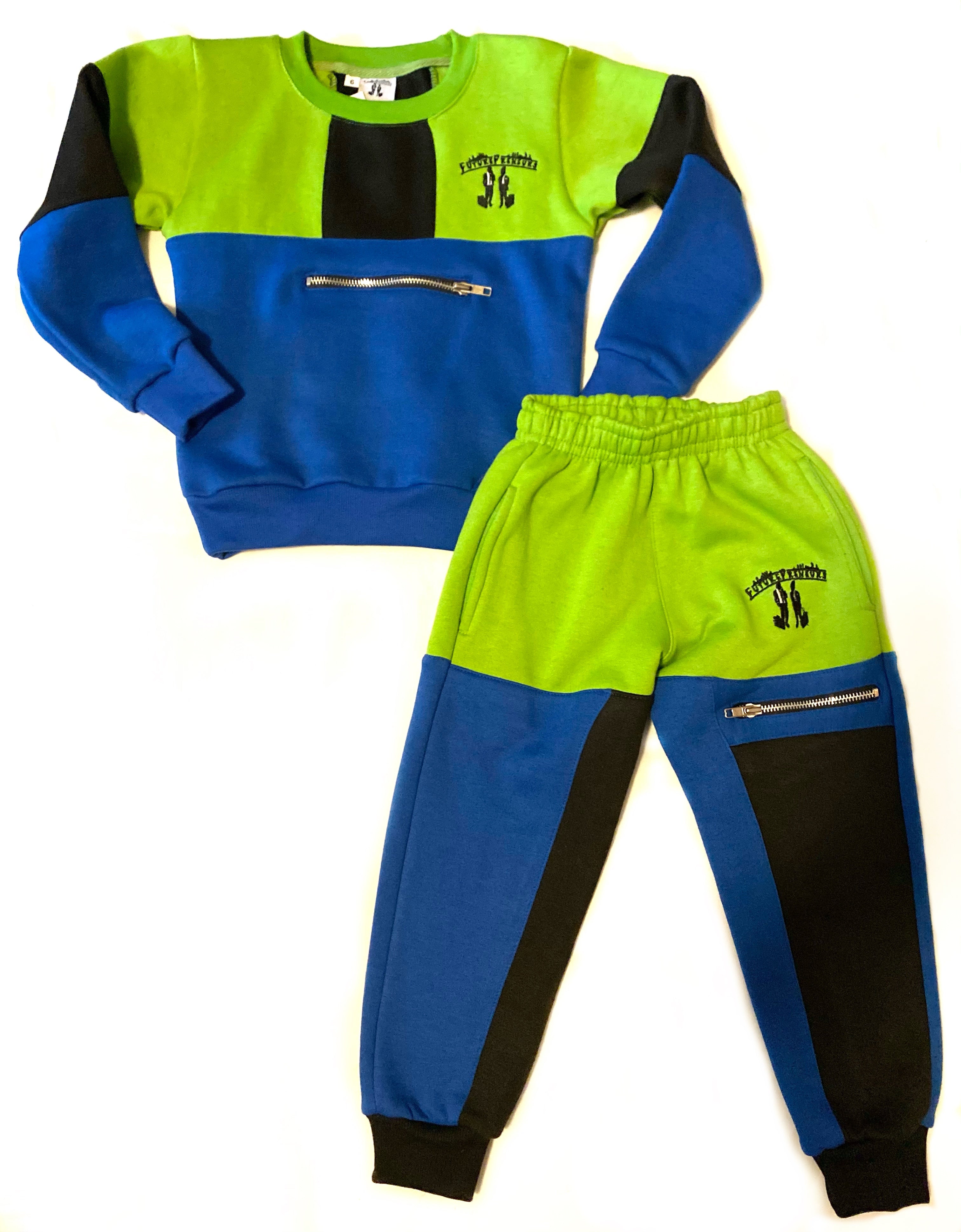 Slime Green Color Block Zip Sweatpants – Futurepreneurs